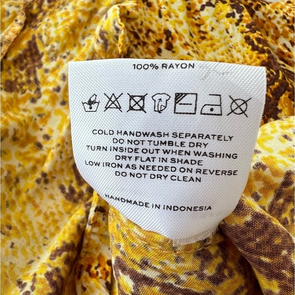 FAITHFULL THE BRAND Snakeskin Print Mini Dress Puff Sleeve Sweetheart Cut 4 S - Picture 9 of 11